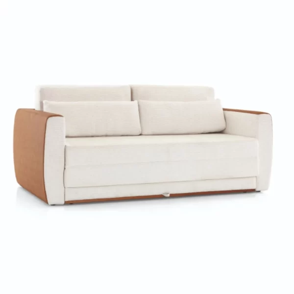 Sofá-Cama 3 Lugares MH-1609 Herval 188 cm (largura) Colchão Casal Linho Bege